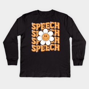 Retro Speech Therapy Speech Language Pathologist Therapist Kids Long Sleeve T-Shirt